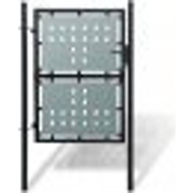 vidaXL Black Single Door Fence Gate 100 x 200 cm