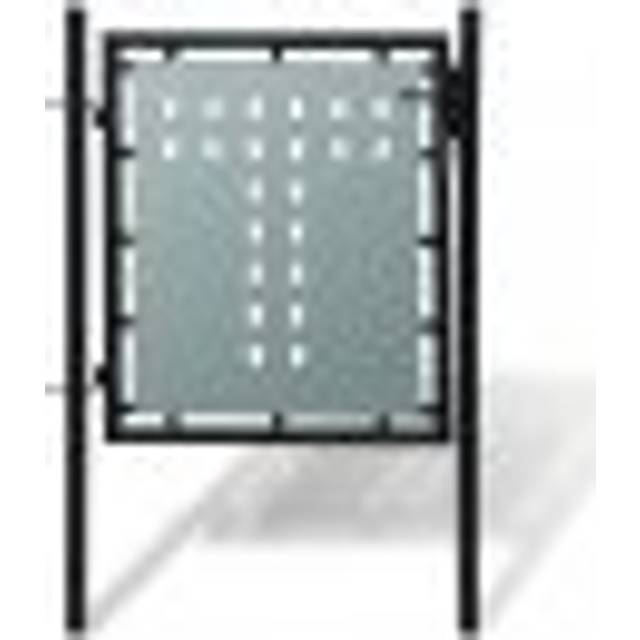 vidaXL Black Single Door Fence Gate 100 x 150 cm