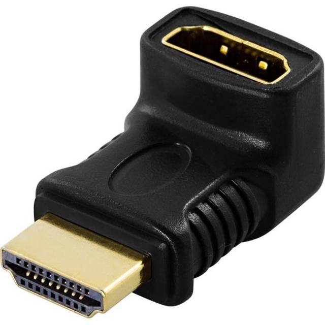 DELTACO HDMI-adapter, 19-pin ha till ho, vinklad, svart