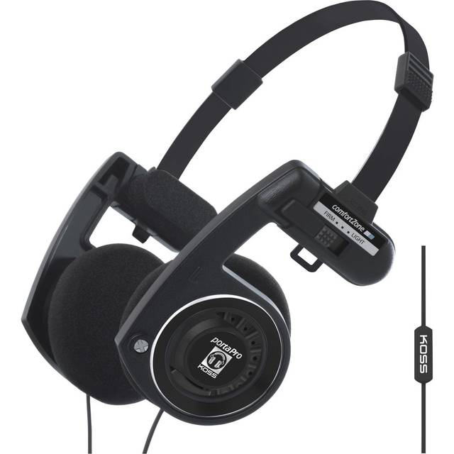 Koss - PortaPro Remote On-Ear Headset, Högkvalitativt Ljud med Fjärrkontroll