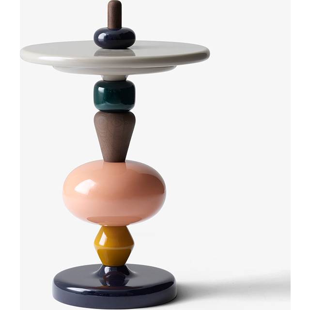 &Tradition - Shuffle MH1 Side Table - array/lackiert/glänzend/H x Ø 69x45cm/Struktur Eiche massiv geräuchert/PU beschichtet (69.0 x &#8960;45.0cm)