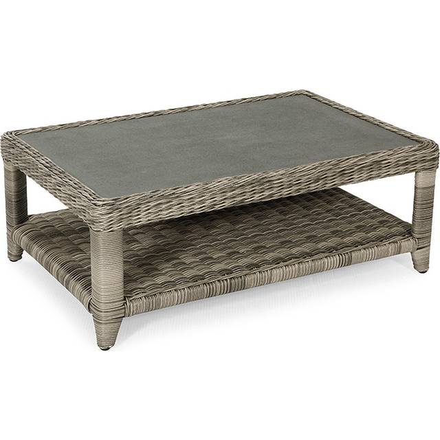 Hillerstorp Dallas soffbord Rustik konstrotting med glasskiva 110 x 70 cm