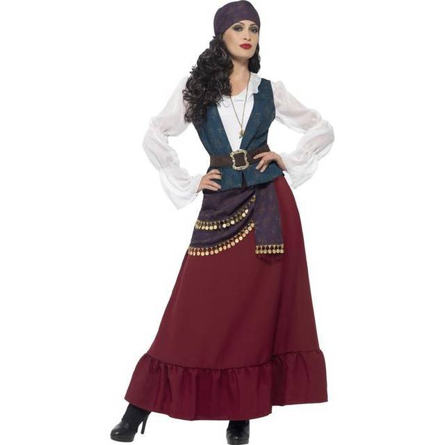 Smiffy's Women's Deluxe Pirate Buccaneer Beauty Costume, Dress, Sash, Bandana & -  costume deluxe pirate buccaneer beauty fancy dress ladies outfit