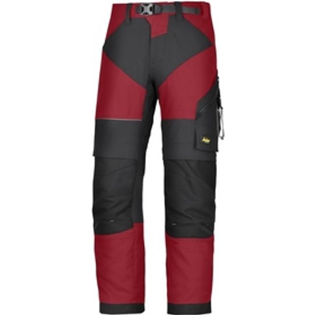 Snickers 6903 Mens Flexiwork Work Trousers Red / Black 33" 28"