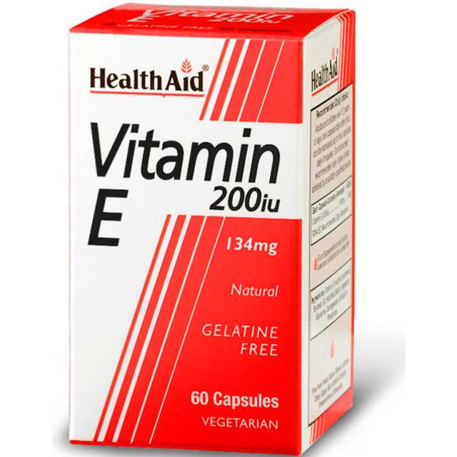Health Aid Vitamin E 200iu Natural, 60 Vegetable Capsules