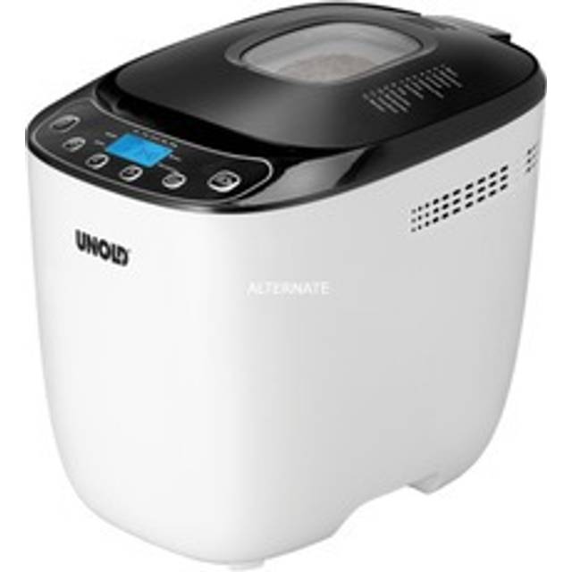 Unold 68010 Backmeister Design – brödbakare, upp till 1 000 g brödvikt, svart-vit, 550 watt, BPA-fritt, cool-touch-hölje, 12 sparade program, LCD-skärm