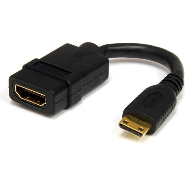 StarTech.com 5in Mini HDMI to HDMI Adapter, 4K High Speed HDMI Adapter, 4K 30Hz Ultra HD High Speed HDMI Adapter, HDMI 1.4, Gold Plated Connectors, U