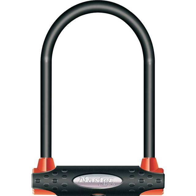 Master Lock 8195EURDPROCOLR Hardened Steel Shackle Heavy Duty Bike D Lock, Red, 210 mm x 110 mm