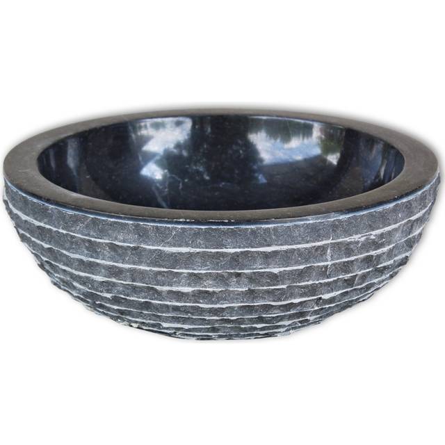 Handfat 40 cm marmor svart