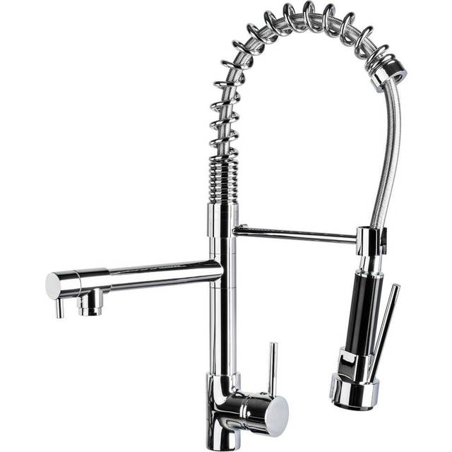 Kitchen Tap - with mixer tap and detachable spray nozzle - grey