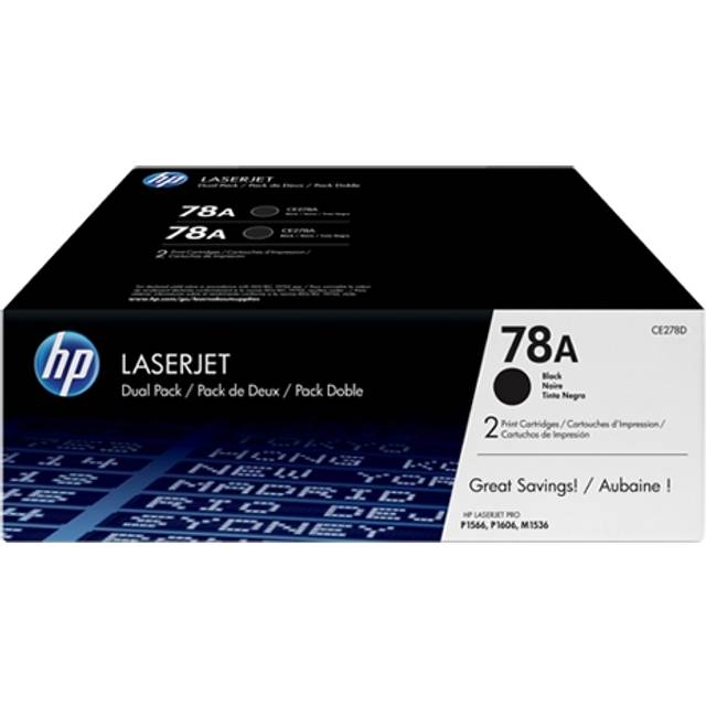 HP 78A LaserJet original toner cartridge black standard capacity 2.100 pages 2-pack