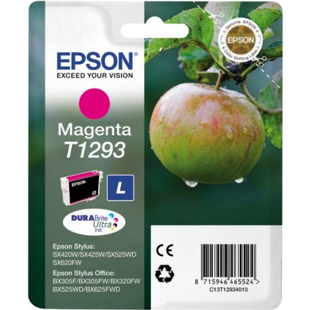 Epson T129340 Original Epson T1293 DuraBrite Ultra Apple High Capacity Magenta Ink Cartridge