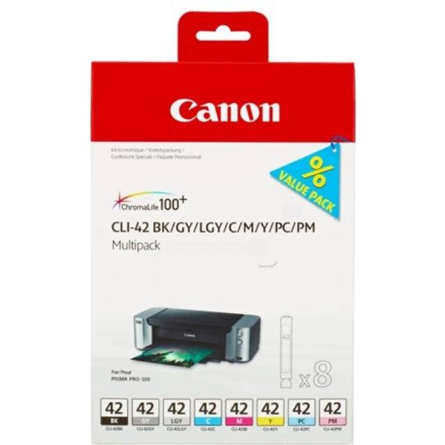 Canon 6384B010 Original Canon 8 Colour CLI-42 Ink Cartridge Multipack - 6384B010