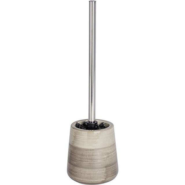 WENKO Toilet Brush and Holder Pottery of Ceramic in Sand-Beige, 12.5 x 12.5 x 39.5 cm