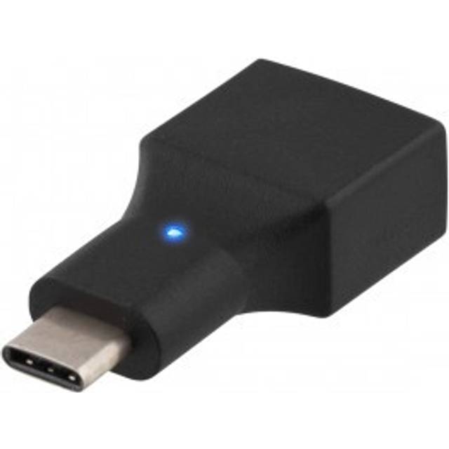 DELTACO USB 2.0 adapter, Typ C - Typ A hona, svart