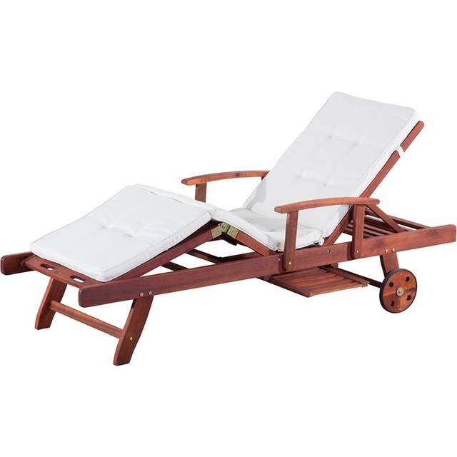 Sun Lounger TOSCANA Reclining Acacia Wood Dark Brown
