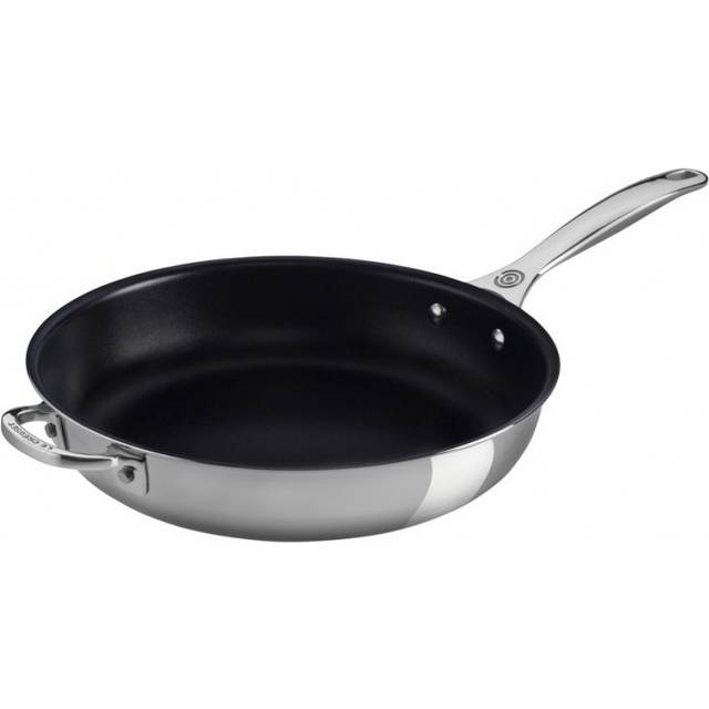 Le Creuset 3-ply non-stick-stekpanna, Ø 30 cm, rostfritt stål, PFOA-fri, lämplig för alla typer av spisar inklusive induktion, silver