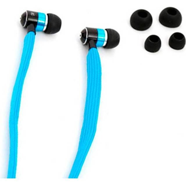 Freestyle Shoelace Earphones with in-line Microphone, Extra Bass System, Noise Isolating, Smartphone Remote Control, Tangle Free Cable (125cm), Red, Standard 3.5mm Jack connection, Blister