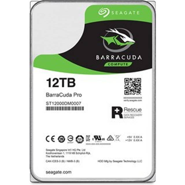 Seagate ST12000DM0007 - Intern 12 TB hårddisk, färg grå
