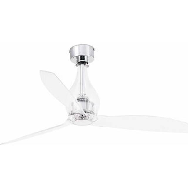 Faro Mini Medium Ceiling Fan with / without Light Chrome, Clear