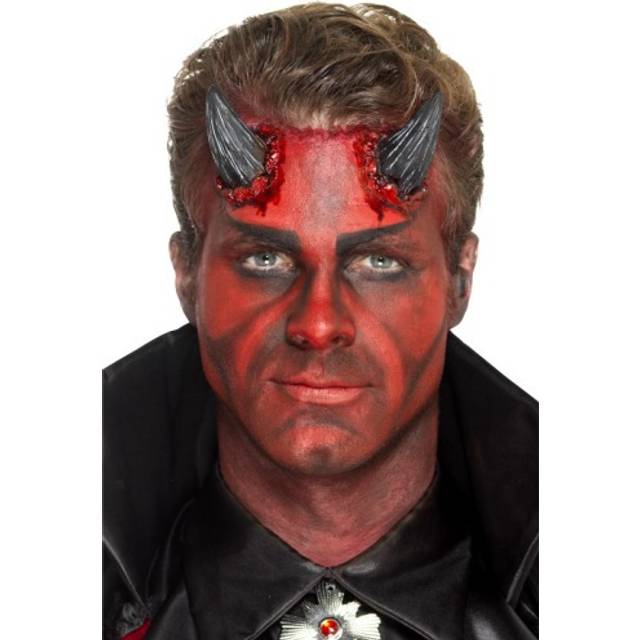 Latex Realistic Devil Horn Prosthetics, Black, with Adhesive