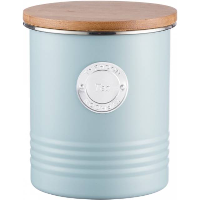 Typhoon Living Collection te, pastellgrå, 1 liter förvaringsbehållare, stål, trä, silikon, grå
