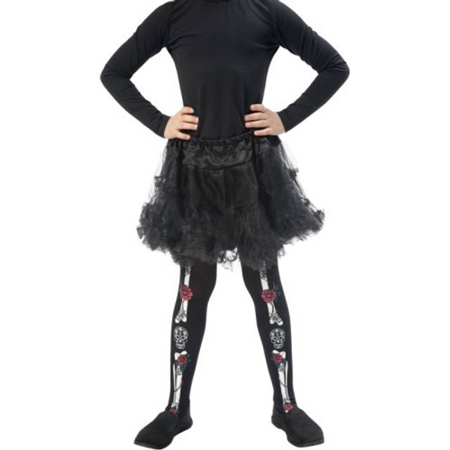 Day of the Dead Tights, Child, Black, Age 6-12