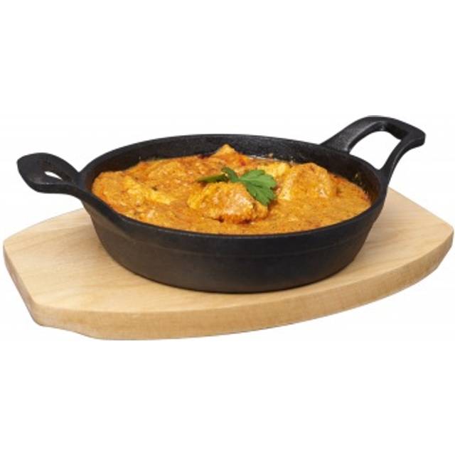 Round Cast Iron Sizzle Dish And Trivet