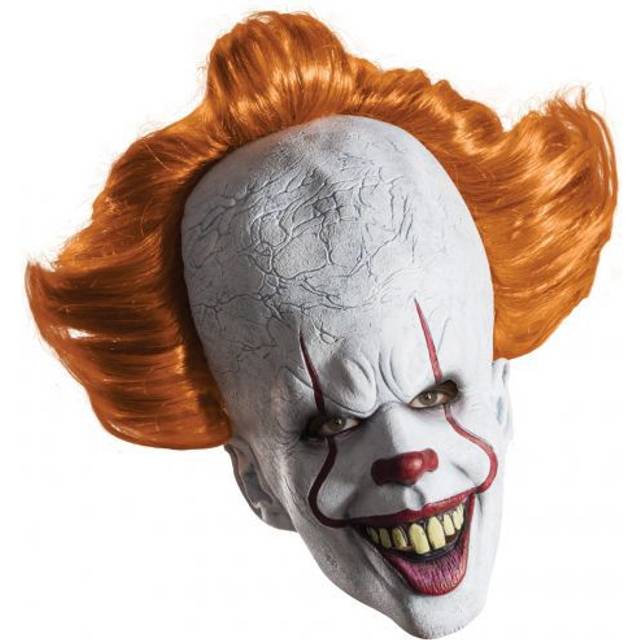 IT Movie Pennywise Deluxe Adult Costume Mask | Pennywise Masks - Orange&#47;Red&#47;White (One-Size)