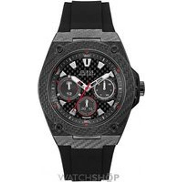 Guess Herr kronograf kvartsur med silikonarmband W1048G2