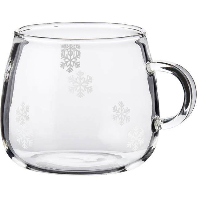 Fager Glasmugg med handtag snöstjärna 4-pack 1 set