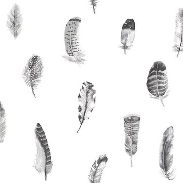 Galerie Global Fusion Feathers Black and Grey Wallpaper - Galerie Wallpaper - 53 x 1000cm