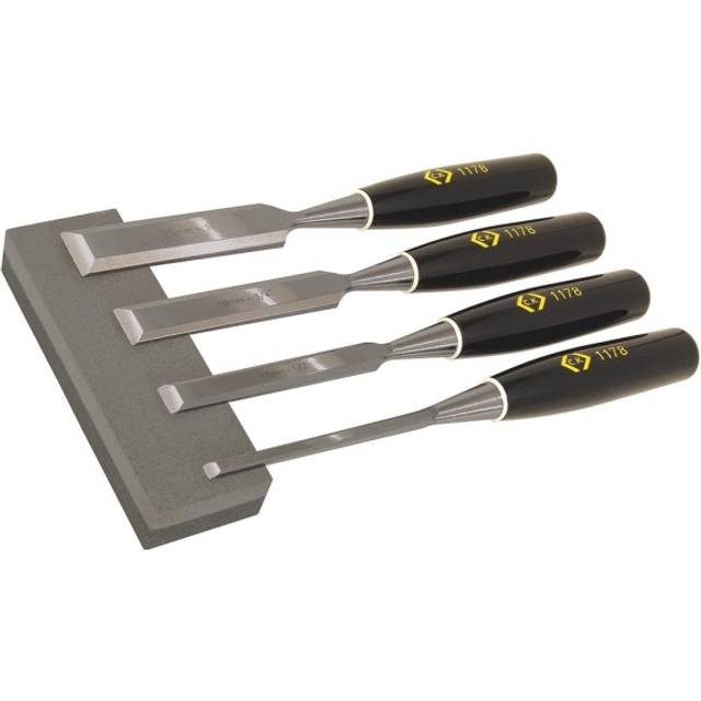 C.K Wood Chisel Bevel Edged Set Of 4 Plus Sharpening Stone