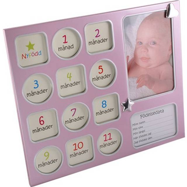 Dacapo Silver - Fotoram "Mitt Första År" Rosa
