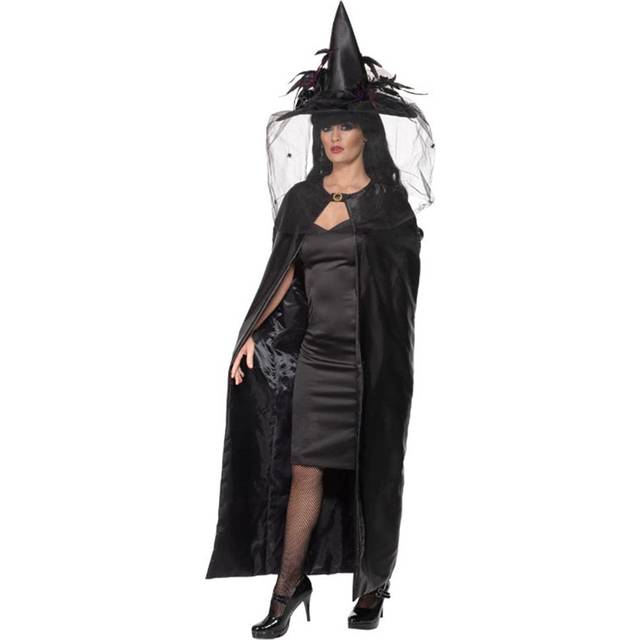 Womens deluxe witch cape ladies halloween fancy dress