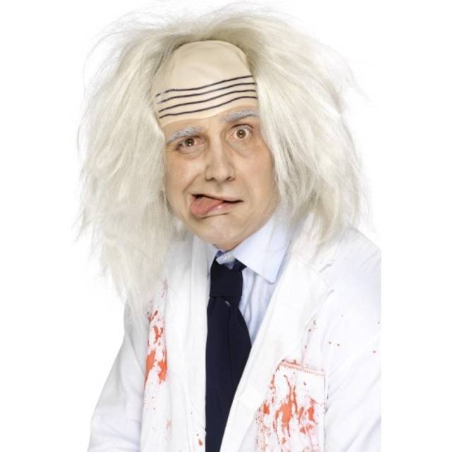 Madman Wig, Grey, With Bald Top -  wig madman fancy dress mens scientist smiffys costume grey accessory halloween