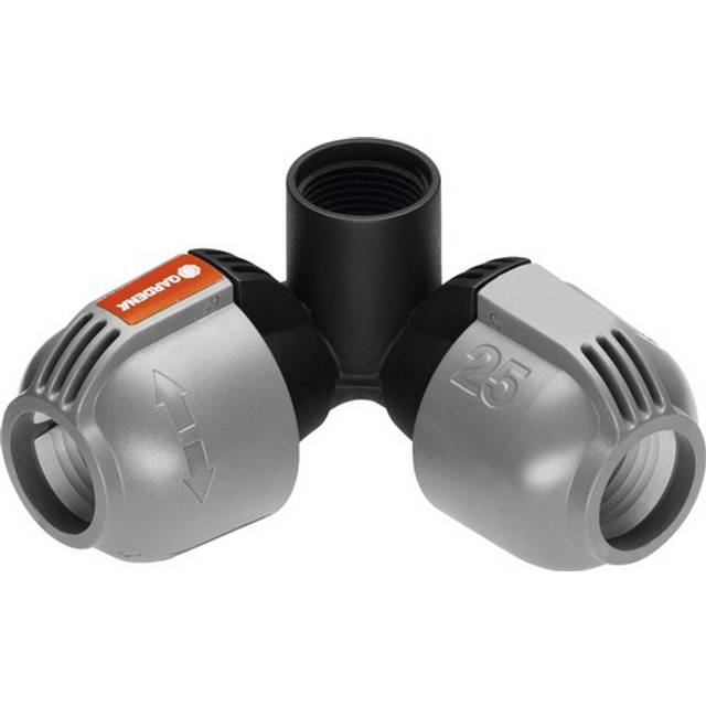 "Angle Piece for flexible sprinkler connection: Connector for corners, for flexible ""outline"" connection of pop-up sprinklers, 25 mm x 3/4"" female"