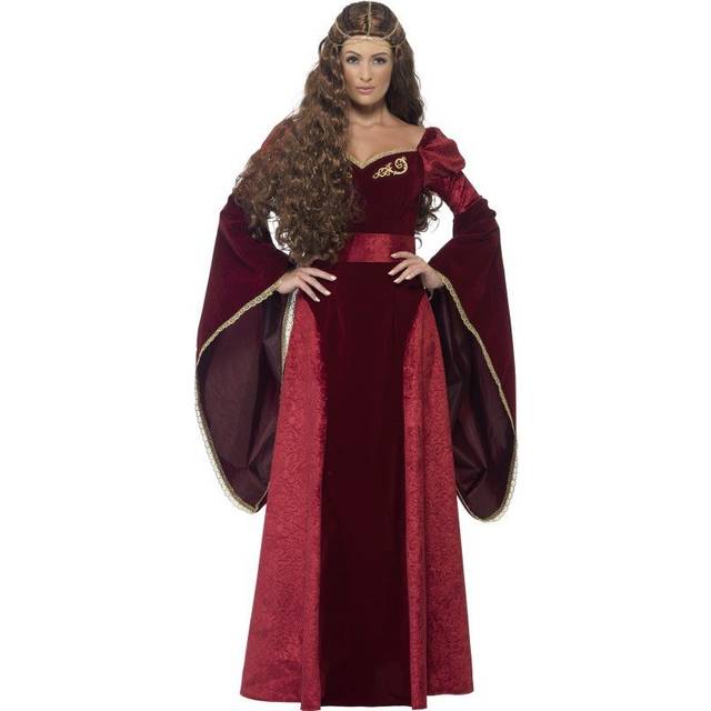 Small Red Ladies Medieval Queen Costume -  queen medieval costume fancy dress ladies game thrones outfit womens cersei adult deluxe
