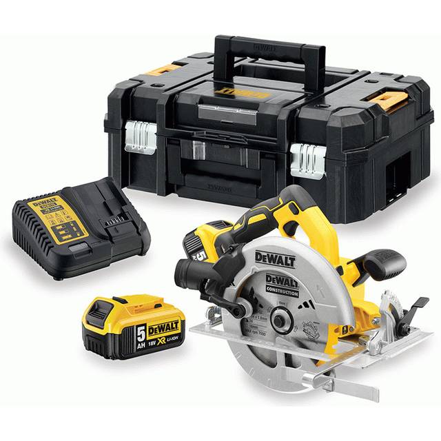 DCS570P2 Cordless 18V xr Brushless 184mm Circular Saw With 2 5Ah Batteries, Charger And Box Set - Dewalt
