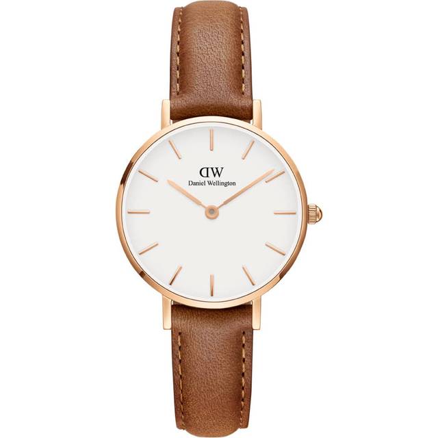 Daniel Wellington Petite White Dial Leather Strap Women's Watch DW00100228