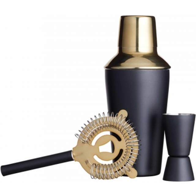 BarCraft Luxury Stainless Steel Cocktail Making Kit - Brass Finish (3-Piece Gift Set)