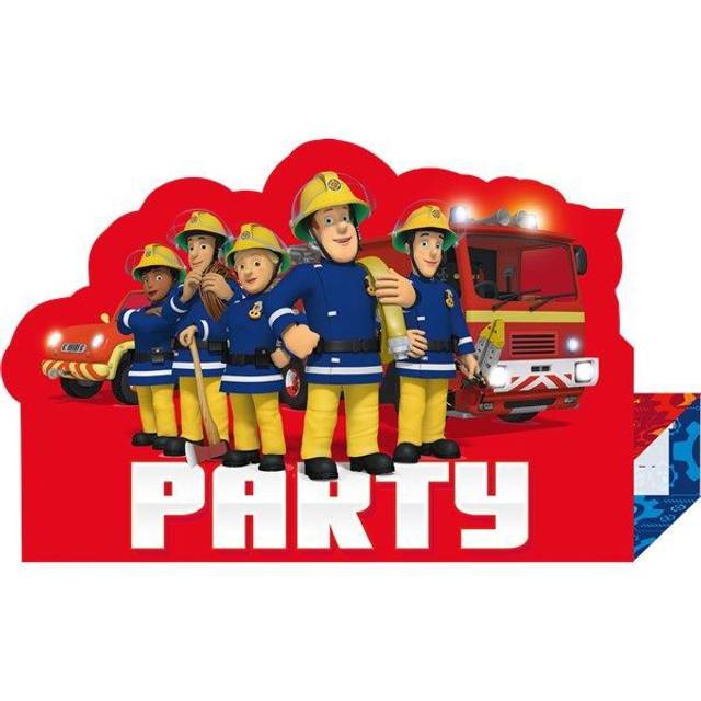 Inbjudningskort Brandman Sam - 8-pack