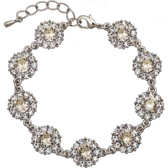 Sofia armband crystal - Silver / Transparent (L: 16-18,5 cm)