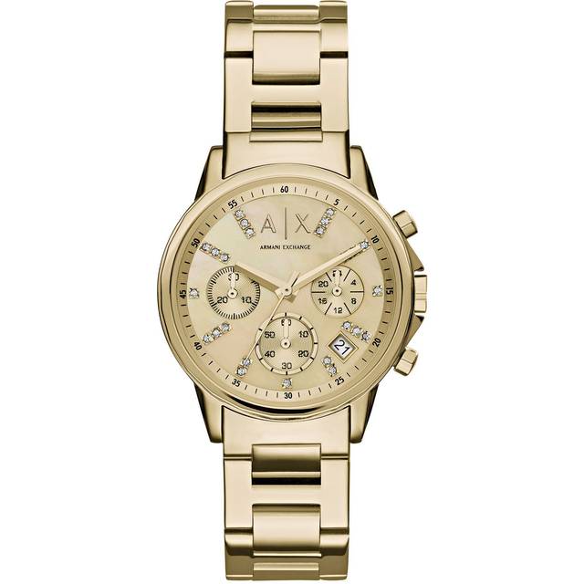 Armani Exchange Lady Banks Gold Plated Chronograph Watch AX4327