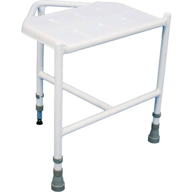 Aidapt Height Adjustable Corner Shower and Bath Stool with Anti Slip Feet, Easy Clean Surface and Drainage Holes. For Elderly, Disabled, Pregnant or