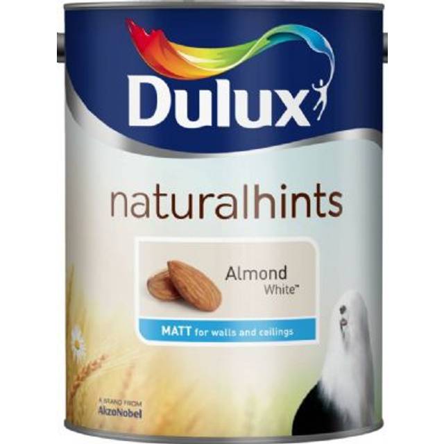 Dulux Walls & Ceilings Almond White Matt Emulsion Paint 5L - Cream