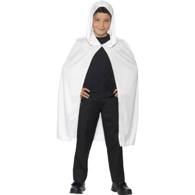 Kids White Hooded Cape