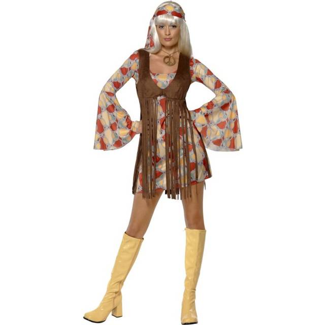 60-tals Hippieklänning Groovy Baby Maskeraddräkt Dam S