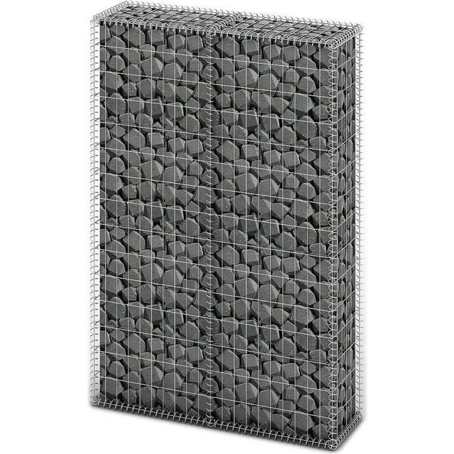 vidaXL Gabion Basket with Lids Galvanised Wire 150 x 100 x 30 cm - Silver