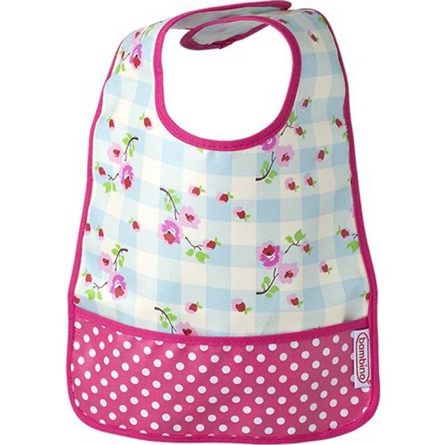 Bambino Easy Wipe Bib Grey/Plaid